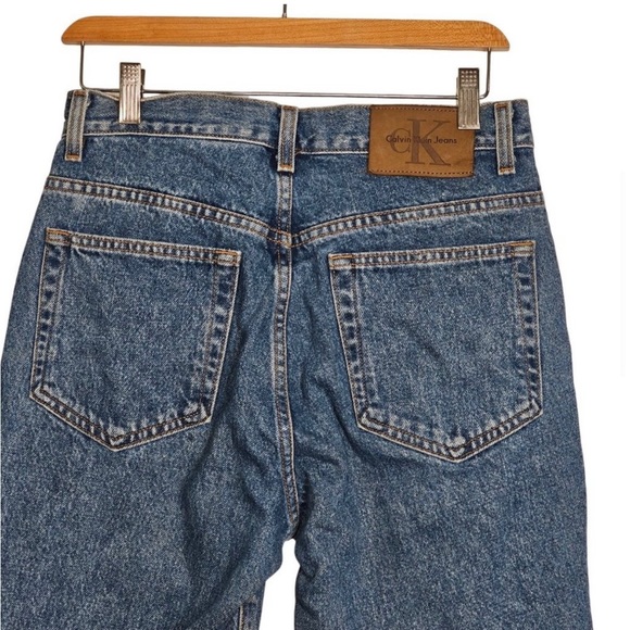 90s Calvin Klein Vintage Jeans Boot Leg Cotton Structured Stonewash Women's 29 - Picture 4 of 13